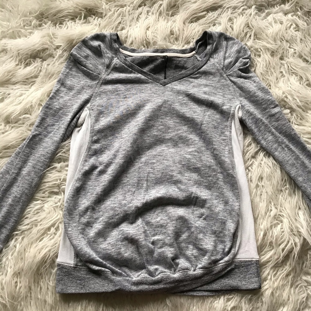 Imanimo Maternity Fitted Marled Sweater Grey White